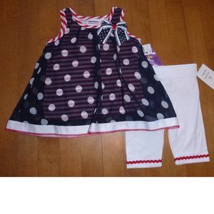 Toddler Girls Bluberi Blvd 2pc Dress Tunic Tank Top & Bike Shorts Size 2T  NWT